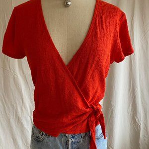 Madewell orange wrap top